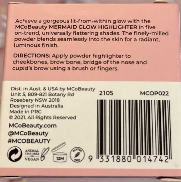 MCoBeauty Mermaid Glow Highlighter (New) 3g 0.1oz NIB - Picture 6 of 13